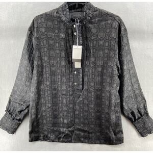 NWT‎ Birgitte Herskind Shirt Womens 8 (EU Sz 38) Lou Blouse Snake Skin Mock Neck